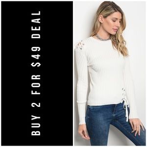 ❄️LAST3️⃣//IVORY LONG SLEEVE TOP